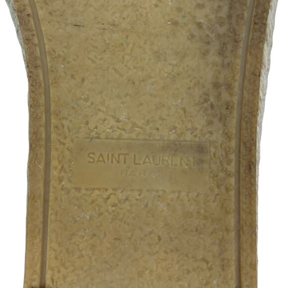 Saint Laurent Logo Monogram Nappa Leather Espadrilles Rose Poudre Size 38 - Picture 14 of 16